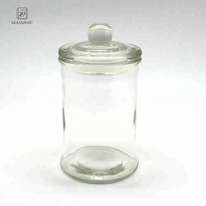 Wholesale Cylinder Shape Transparent Large Glass Jar with Lids