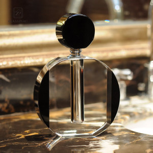 Hot Sale Unique Design Clear and Black Glass Perfume Bottles