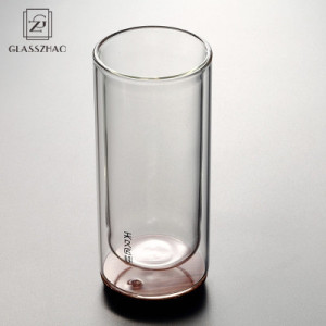 Unique Design Double Wall Glass with Gasket Round Shape for Drinking