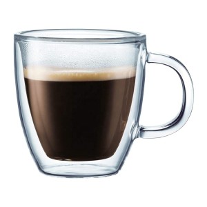 Strong Double Walled Insulated Drinking Glasses with Handle Glass Coffee Cups Dishwasher Microwave Freezer with NO RISK