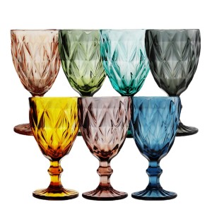 Colored Antique Amber Vintage Pastel Custom Wine Glass Crystal Glass Wine Glass Goblet for Wedding