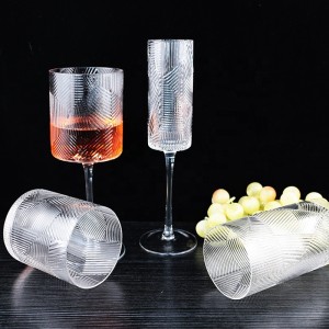 2024 Unique Glass Goblet Set Kitchen&tabletop Clear Hand Blown Wine Glass Cups Crystal Red Wine Glasses Champagne & Flutes Sets