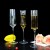 Popular Hot Sale Handmade Clear Transparent Slanted Design Slim Stem Celebrating Victory Champagne Glasses Flutes