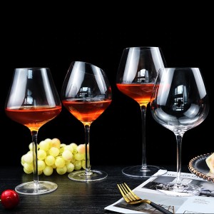 Elegant Handmade Crystal Burgundy Glass Goblet Daily Life Bar Wedding Different Designs Custom Logo Red Wine Glass