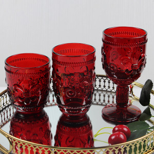 Wholesale Cheap Red Goblets Christmas Wine Juice Cup Whiskey Glass for Wedding Decorative Crystal Drinking Glasses Supplier