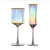 2021 New Design Unique Diamond Shape Geometric Gold Rim Smoke Champagne Glasses Luxury Gold Wine Glasses