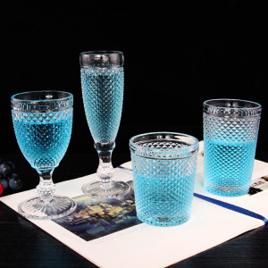 Hot Sale Transparent Color Glass Material Glass Champagne Flute Wine Goblet