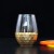 Amazon Top Seller Clear Stemless Wine Glasses Handmade Honeycomb Cutting Gold Foil Egg Cup Stemless Wine Glass Stemless