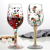 Hot Celebration Custom Logo Wine Glass Christmas Goblet Christmas Clear with Red Stem and Black Base Support OEM ODM Service