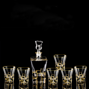 Different Design Whiskey Glasses Sets Whiskey Glasses 6 Pcs Whiskey Glass Bottle and 6 Glass Cup Set