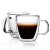 CnGlass 10.1oz. Milk Tea Cup Microwave Safe Glass Coffee Mug Double Wall Insulated Borosilicate Glass Coffee Expresso Cup