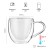 CnGlass 280ml Microwave Safe Borosilicate Glass Coffee Mug Heat Resistant Espresso Glass Cup Double Wall Glass Coffee Cup