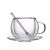 260ml Double Coffee Cups with Handles Transparent High Borosilicate Glass Tea Cup Fashion Lovers Mugs