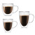 High Quality 250ml 350ml 450ml High Borosilicate Heat Insulated Double Wall Glass Cup with Handle