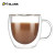 Wholesale Customized Double Layer Clear Coffee Tea Glass Cups Double Wall Glass Cup