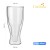 CnGlass 13.5oz Handmade Clear Cold Insulated Borosilicate Double Wall Glass Dishwasher Safe Beer Wine Glass Cup