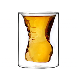 CnGlass Wholesale Glass Cup for Milk Double Wall Beer Glass Cup Borosilicate Insulated Shot Glass Cold Resistant Beer Glasses