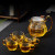 China Supplier 600ML High Borosilicate Handmade Glass Teapot with Color Handle