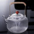 700ml Lifting Beam Hammered Borosilicate Glass Teapot with Copper Handle