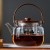 1000ml Large Capacity Hammered Heat Resistant Lifting Beam Glass Teapot with Infuser