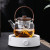 1000ml Large Capacity Hammered Heat Resistant Lifting Beam Glass Teapot with Infuser