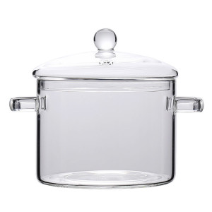 Factory Customized Big Size High Borosilicate Glass Transparent Cooking Pot