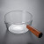Wholesale 400ML 600ML Household Borosilicate Glass Milk Pot with Wooden Handle