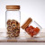 New Round Transparent Glass Storage Jars with Threaded Wooden Cover