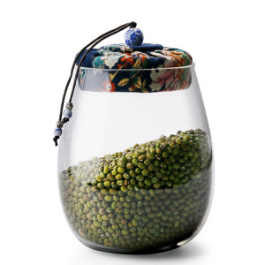 Wholesale 600ml 1000ml Empty Belly Round Shape Glass Storage Tea Jar with Lid