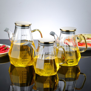 Best Seller Creative High Borosilicate Glass Oil and Vinegar Pot with Lid