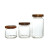 350 500 750 1000 1700ml Round Shape High Borosilicate Glass Storage Jar Food Container with Bamboo Wooden Lids