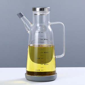 Stainless Steel Cover Glass Oil Pot Outdoor Household Seasoning Pot Kitchen Leakproof Soy Sauce Vinegar Bottle