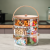 2024 3 Tier Stackable 1L 1.3L 1.5L Glass Food Storage Jars with Wooden Handle and Lid for Candy and Cookie