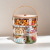 2024 3 Tier Stackable 1L 1.3L 1.5L Glass Food Storage Jars with Wooden Handle and Lid for Candy and Cookie