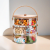 2024 3 Tier Stackable 1L 1.3L 1.5L Glass Food Storage Jars with Wooden Handle and Lid for Candy and Cookie