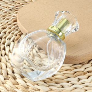 Custom Empty Clear Perfume Spray Bottles Round Glass Perfume Bottle with Atomizer Black Cap
