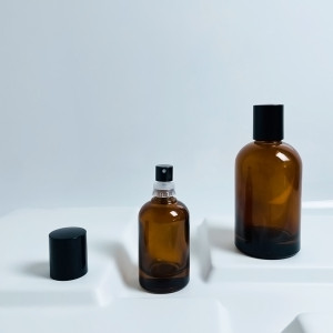 High-end New Luxury Brown Perfume Bottle Black Bottle Cap Glass Bottle