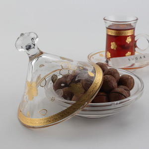Food Storage Glass Moroccan Mini Tajine Arabic Style Glass Tajine Dates Bowl