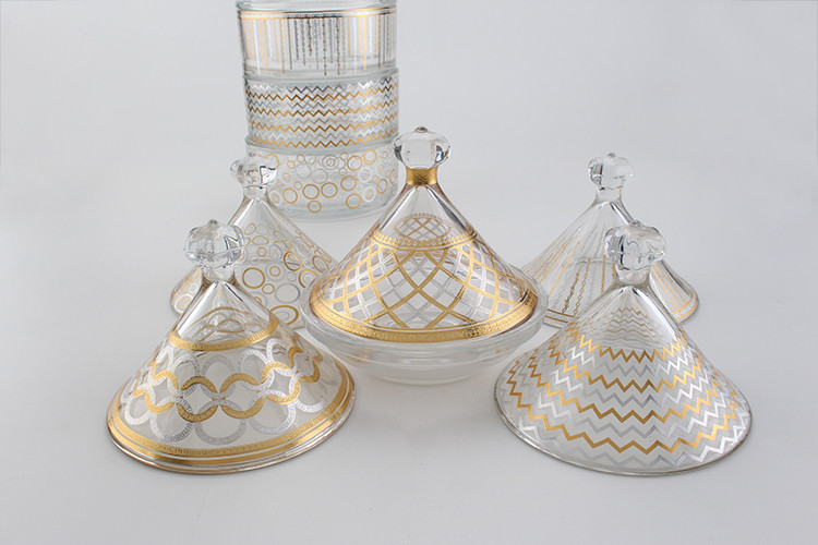 Food Storage Glass Moroccan Mini Tajine Arabic Style Glass Tajine dates bowl