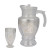 Wholesale 7pcs Water Jug Set with Lid Transparent Glass Pitcher with Handmade Decal Water Glass Set