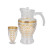 Wholesale 7pcs Water Jug Set with Lid Transparent Glass Pitcher with Handmade Decal Water Glass Set