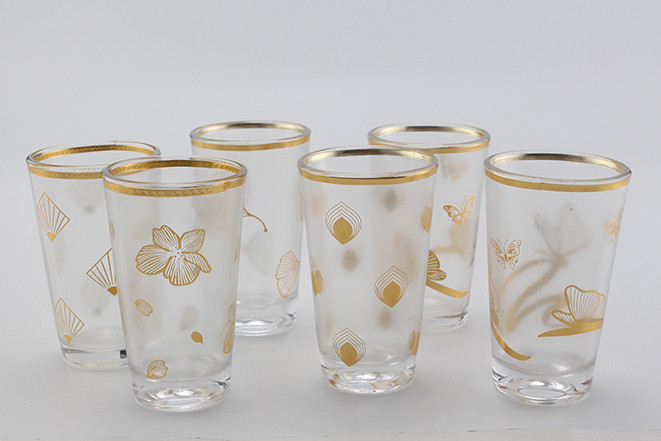 Wholesale 6 pcs Home Serving Drinkware Scrub Design Tumbler Turkish Tea Cup Set Water Glass Set