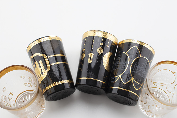 New Ramadan Design tumbler 6oz Tea Cup Sets With Handmade Decal Water Glass Set