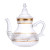 Gourd-Shaped Kettle with Handmade Decal Glass Pitcher with Lid Moroccan Style Teapot