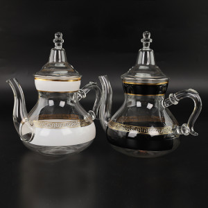 Wholesale Borosilicate Glass Teapot Food Grade Heat Resistant Drinkware Pitcher with Lid Teapot Glass