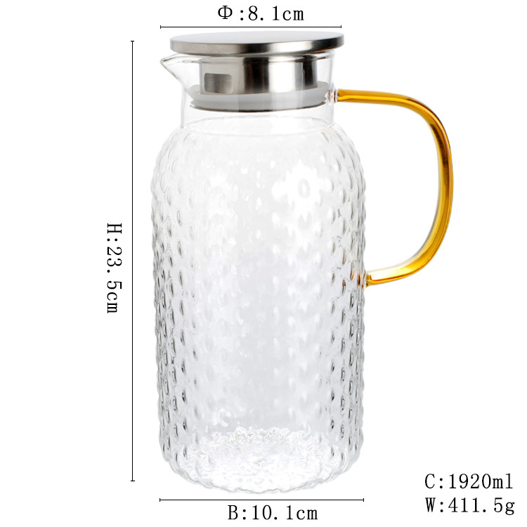 Hot Selling Wholesale glassware Glass Water Set Food Grade Glass Jug With Lid Juice Glasses cup Set